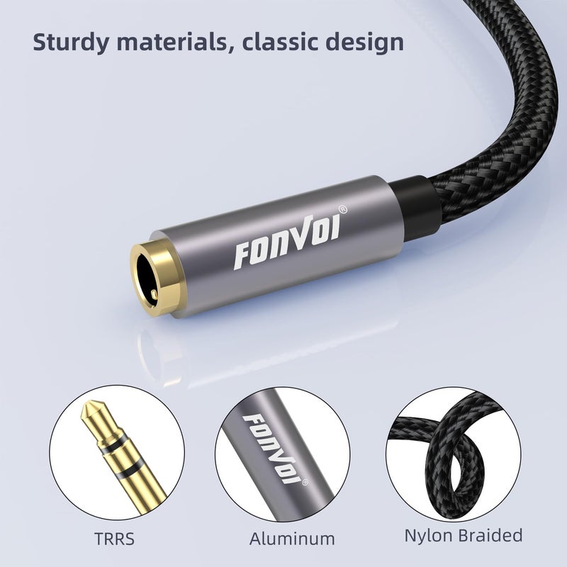 FONVOI 20FT 3.5mm Aux Jack Audio Extension Cable,Male to Female,TRS Headphone Extension Cable Compatible with Heaphone, MP3 Players iPhone iPad Tablets Media Player - Image 5